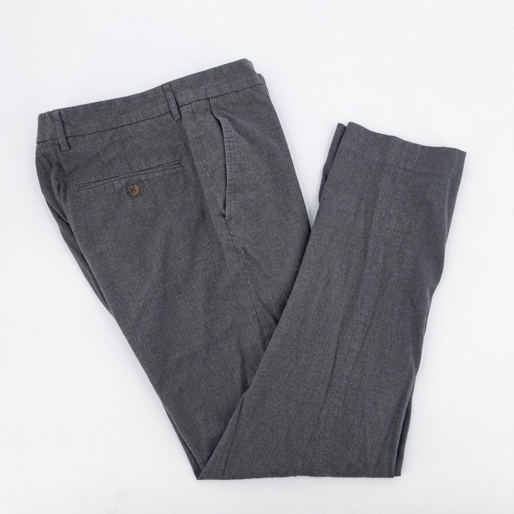 J Crew Thompson Mens 30x32 Tapered Gray Cotton Dress Pants Measures 30x29